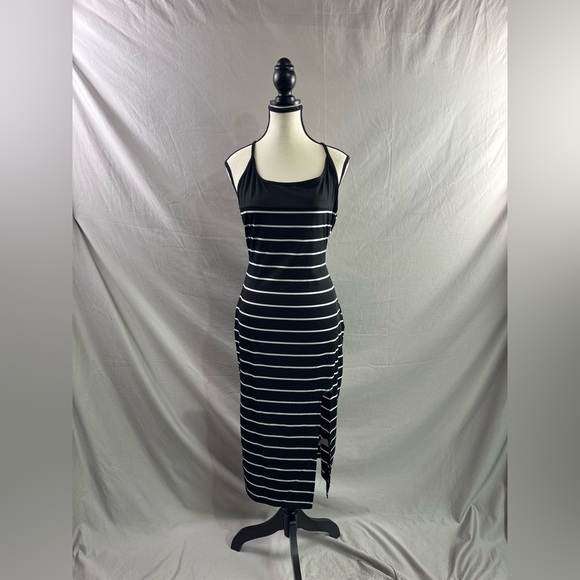 Striped Cami Dress Black & White - Picture 6 of 9